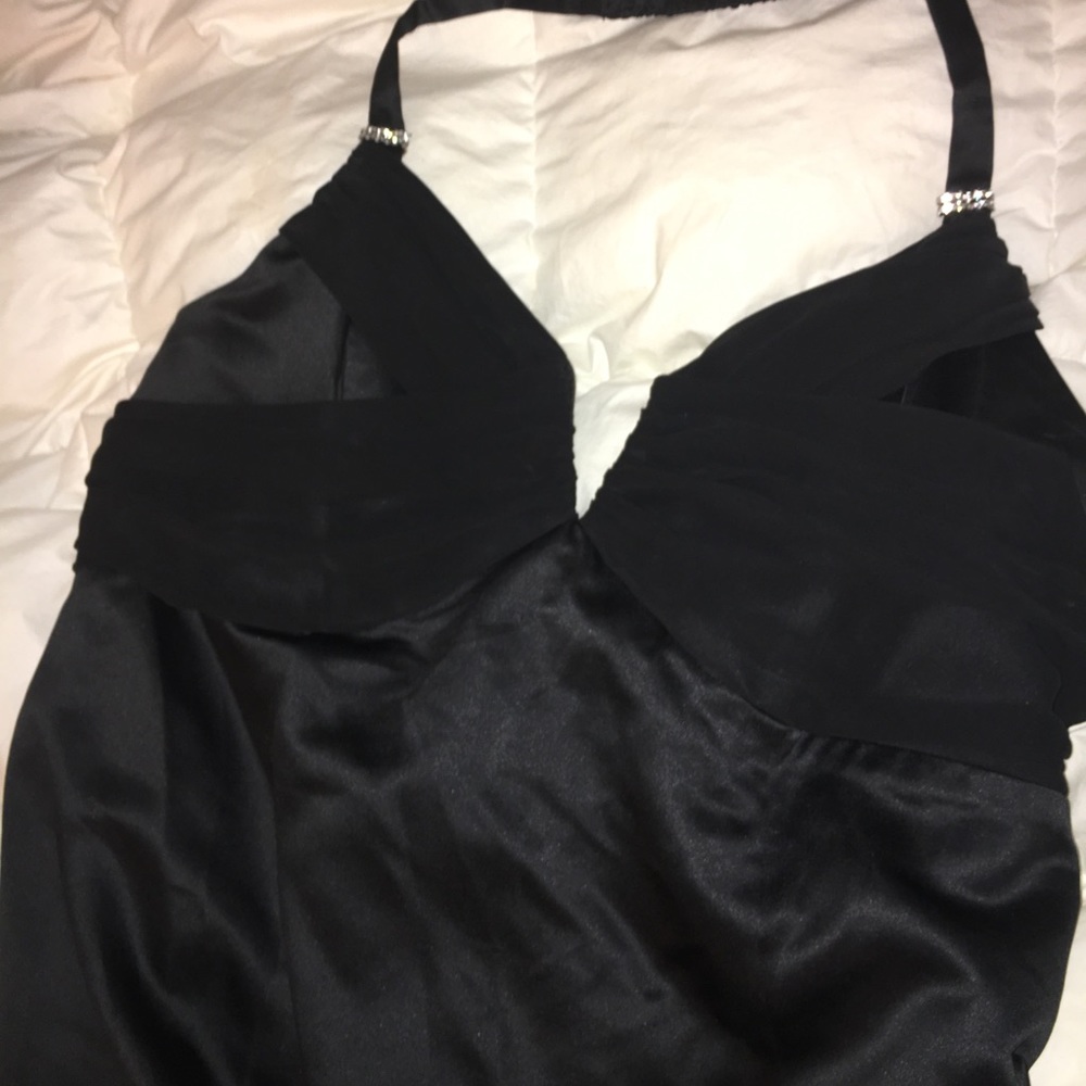 Gorgeous size 20 black halter with rhinestones